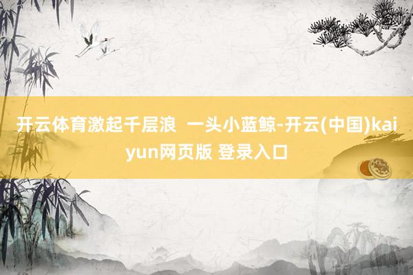 开云体育激起千层浪  一头小蓝鲸-开云(中国)kaiyun网页版 登录入口